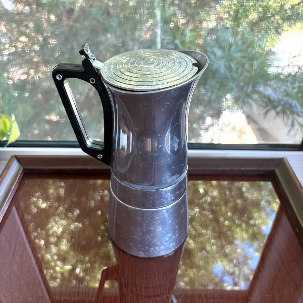 Vintage 1960s Aluminum Stovetop Espresso Coffee Maker, Moka Pot